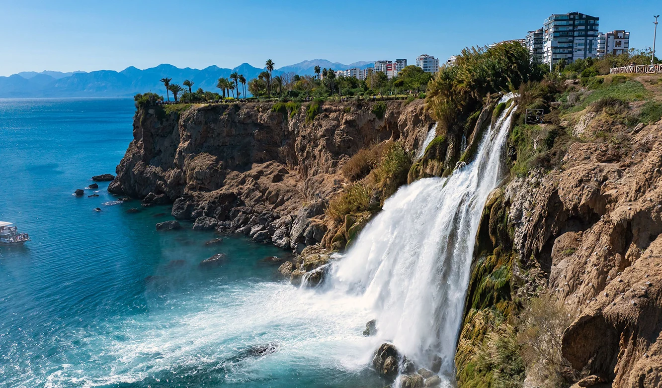 Duden waterfall on the Antalya coast